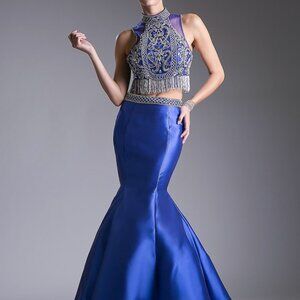 High Neck Two Piece Mermaid Prom Dress CD84016